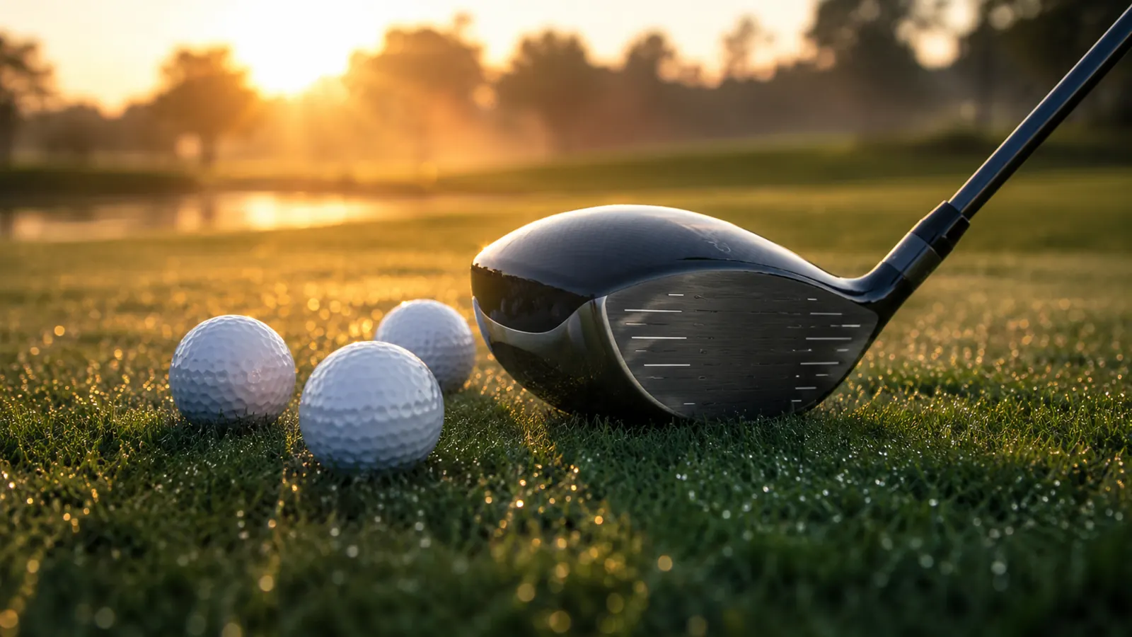 Clubs de golf 1 Série de clubs de golf posés sur un fairway